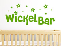 Baby Wandtattoo Wickelbar über dem Babybett