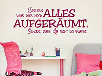 Wandtattoo Alles aufgeräumt im Kinderzimmer