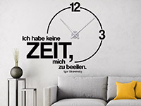 Wandtattoo Uhr Ich habe keine Zeit im Wohnzimmer