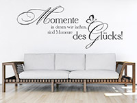 Wandtattoo Momente des Glücks im Wohnzimmer