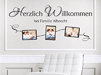 Wandtattoo Fotorahmen Herzlich Willkommen