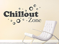 Lounge Wandtattoo Chillout Zone auf heller Wand