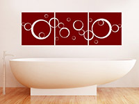 Wandtattoo Banner Horizontale Kreise im Bad über der Badewanne