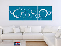 Retro Wandtattoo Banner Horizontale Kreise über der Couch