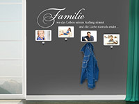 Garderobe Familie mit Fotorahmen in weiß