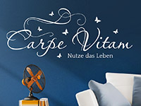 Wandtattoo Carpe Vitam im Wohnzimmer