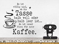 Wandtattoo Platz für mehr Kaffee in der Küche