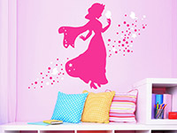 Wandtattoo Märchenprinzessin im Kinderzimmer in pink und weiß