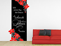 Zweifarbiges Wandtattoo Banner Gib jedem Tag... in schwarz und gelb