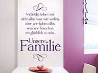 Familien Wandtattoo Unsere Familie in Farbe