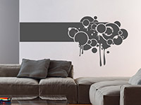 Wandtattoo Banner Splashes im Wohnzimmer in grau