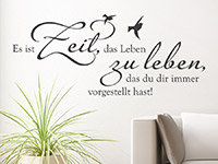 Wandtattoo Zeit zu leben im Wohnzimmer