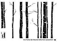 Wandtattoo Wald mit Hirschen Motivansicht