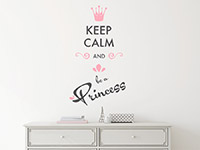 Wandtattoo Keep calm and be a Princess im Wohnzimmer