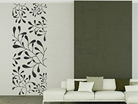 Wandtattoo Banner Florale Ornamente im Wohnzimmer in grau