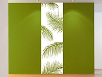 Wandtattoo Banner Palmwedel im Flur in weiß auf grüner Wand