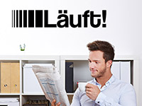 Wandtattoo Läuft! in schwarz im Büro