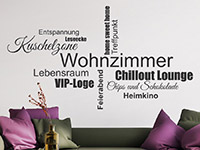 Wandtattoo Wohnzimmer Wortwolke im Wohnbereich