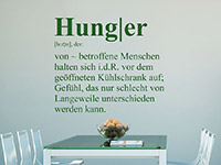 lustiges Wandtattoo Hunger auf hellem Hintergrund