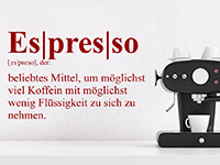 Espresso Definition Wandtattoo in der Küche