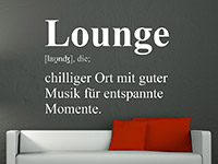 modernes Lounge Definition Wandtattoo über der Couch