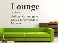 Lounge Begriff Wandtattoo auf hellem Hintergrund