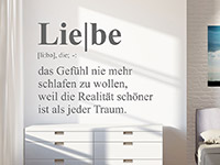 Wandtattoo Definition Liebe im Schlafzimmer