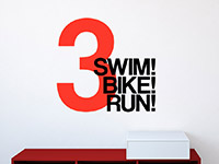 Wandtattoo Swim Bike Run