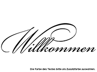 Wandtattoo Herzlich Willkommen mit Herz Motivansicht