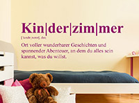 lustiges Kinderzimmer Begriff Wandtattoo über dem Bett