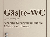 witziges Gäste-WC Begriff Wandtattoo an der Tür