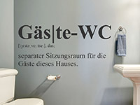 Begriff ErklÃ¤rung GÃ¤ste-WC auf hellem Hintergrund