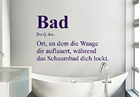 lustiges Begriff Wandtattoo Bad Definition über der Badewanne