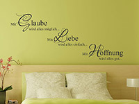 Wandtattoo Glaube Liebe Hoffnung | Bild 4