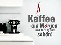 Wandtattoo Kaffee am Morgen in der Küche