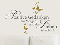 Wandtattoo Positive Gedanken im Schlafzimmer