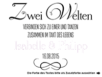 Wandtattoo Zwei Welten mit Namen und Datum