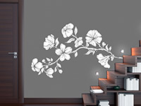 Wandtattoo Blume Pflanze Hibiskus auf dunklem Hintergrund