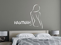 Wandtattoo Begriff Hautnah mit Silhouette auf dunklem Hintergrund