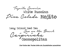 Wandtattoo Cocktails zweifarbig