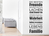 Wandtattoo Die besten Freunde Spruchband im Flur