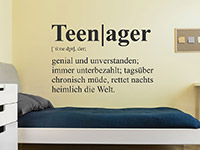 Wandtattoo Teenager Begriff lustig über dem Bett