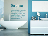 Wandtattoo Sauna Begriff über der Badewanne