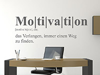 Wandtattoo Motivation Erfolg Erklärung auf hellem Hintergrund