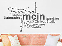 Wandtattoo Mein Chillout Studio im Wohnzimmer