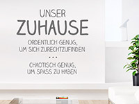 Wandtattoo Unser Zuhause im Wohnzimmer