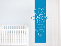 Baby Wandtattoo Banner Sterne fallen nicht... neben dem Babybett