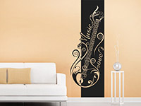 Wandtattoo Banner Music Love im Wohnzimmer