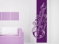 Musik Wandtattoo Banner Music Love in Farbe