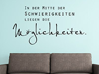 Wandtattoo Spruch Möglichkeiten im Wohnzimmer